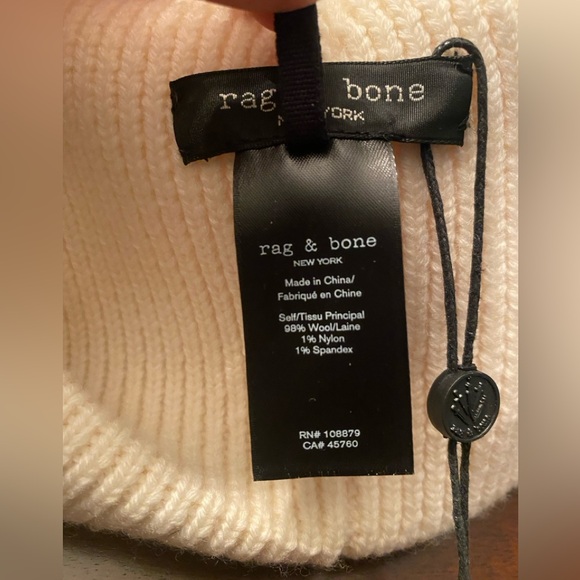 NWT rag & bone Women’s Margo Beanie Wool Winter Warm Gift Stocking Stuffer - Picture 7 of 9